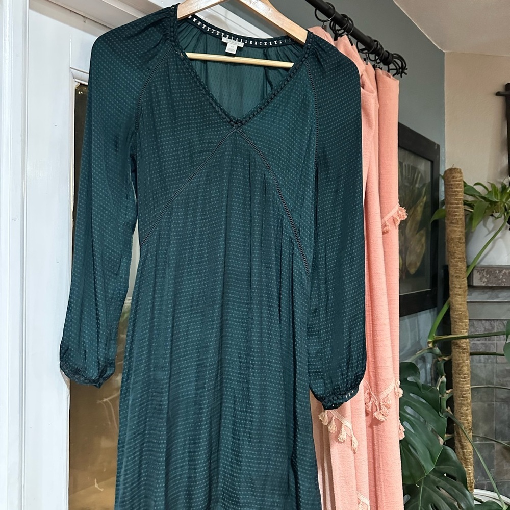 Hinge emerald midi Dress. Dark boho, retro, festival, renaissance, parties